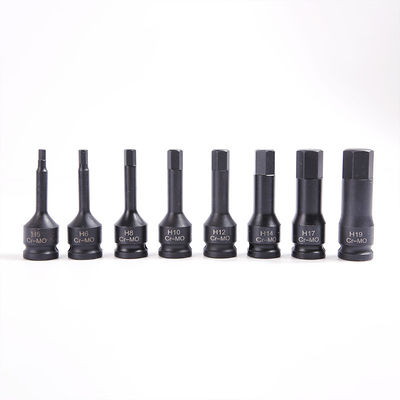 Οδήγηση Μαύρο Φωσφορικό Φινίρισμα H5 Hex Impact Socket Set κατασκευασμένο από υλικό CR-MO