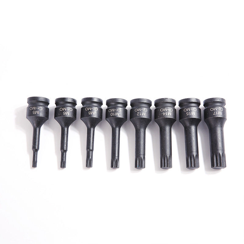 Ισχυρό και ανθεκτικό 8 PC CR-MO M5 Hex Size Impact Socket Set για χειροκίνητο ηλεκτρικό εργαλείο