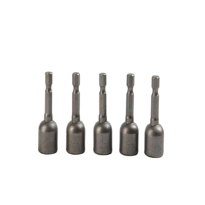 12mm*48mm*5PC CRV Μαγνητικό Nbut Driver Set με φυσικό φινίρισμα και 1/4in Drive Size